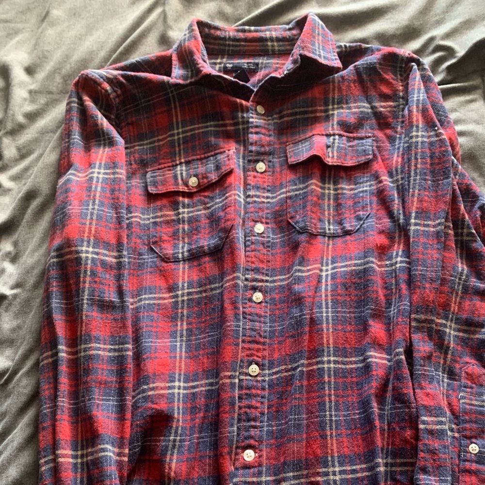 Plaid button down shirt
